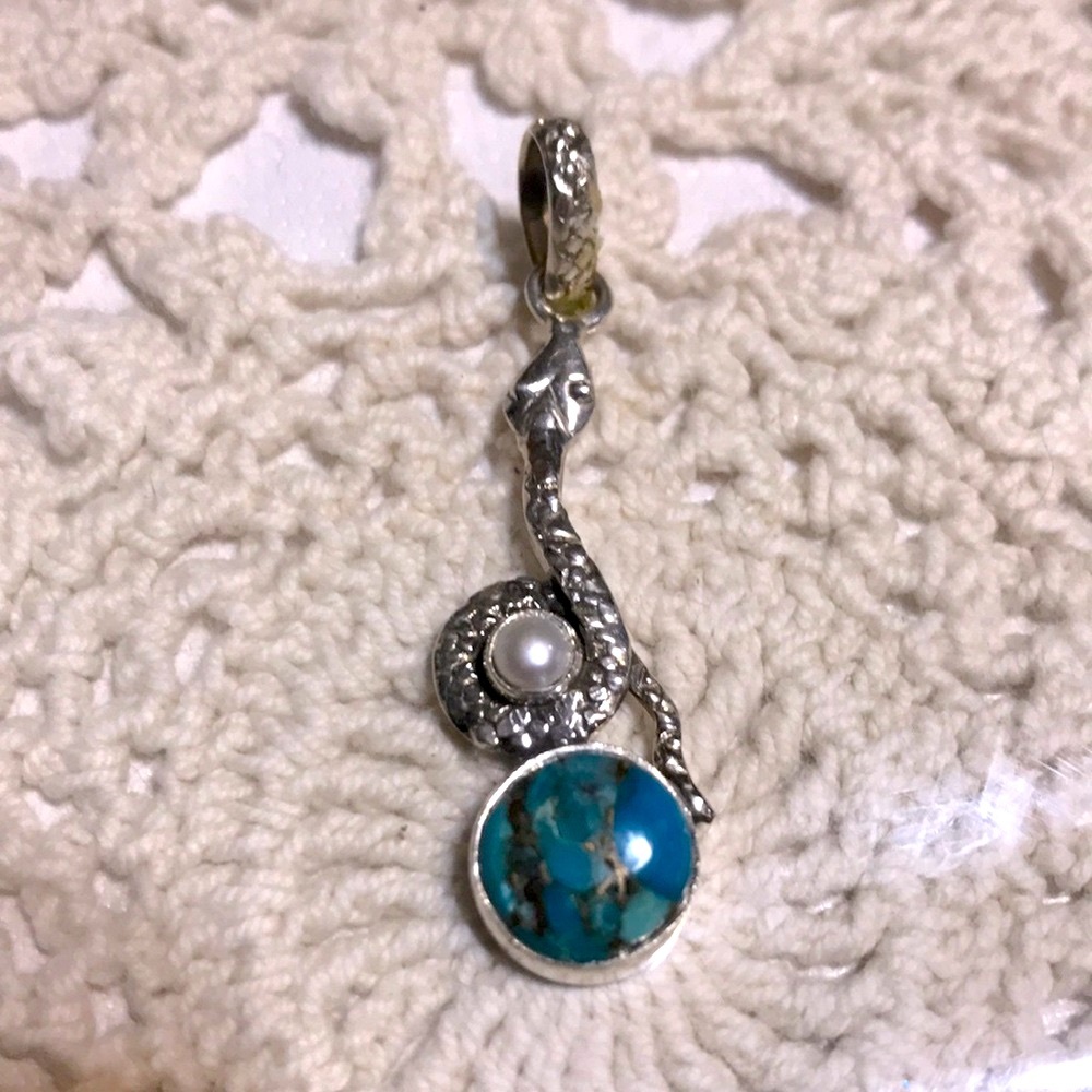 Sterling silver snake pendant